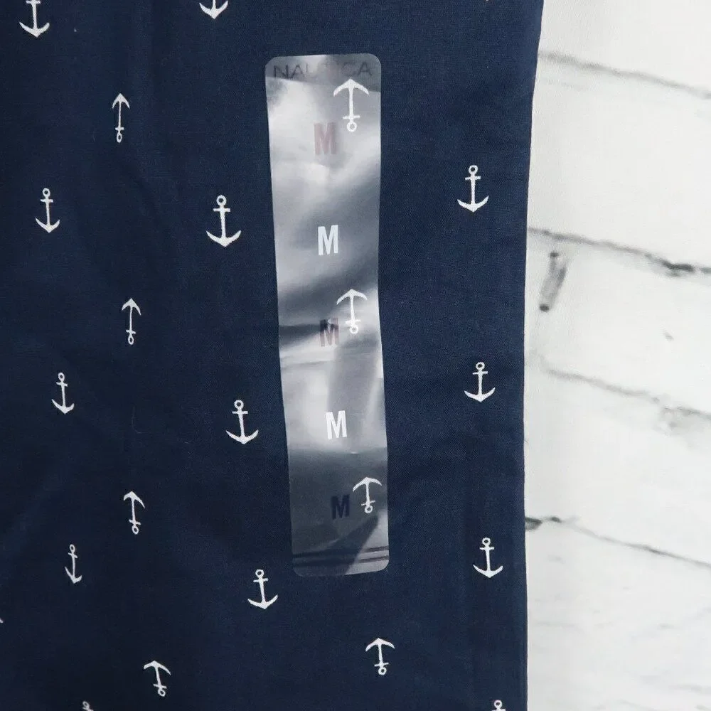 NAUTICA SLEEPWEAR MARITIME BLUE ANCHOR PRINT SLEEP SHORT SIZE MEDIUM NWT - Picture 4 of 11